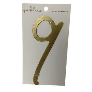 Park Lane Goldtone Metal Number 9 Address Doorplate 2 x 7 in Crafty Initial New